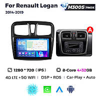 Штатная магнитола Renault Logan (L52/K52) (2012-2019) M300 (4/32 Гб), HD (1280x720) QLED, GPS + 4G + CarPlay