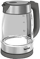 Tefal Электрочайник Glass Kettle, 1,7л, стекло, серый