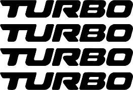 Наклейка на ручки Комплект наклейок TURBO - Чорні (4 штуки)