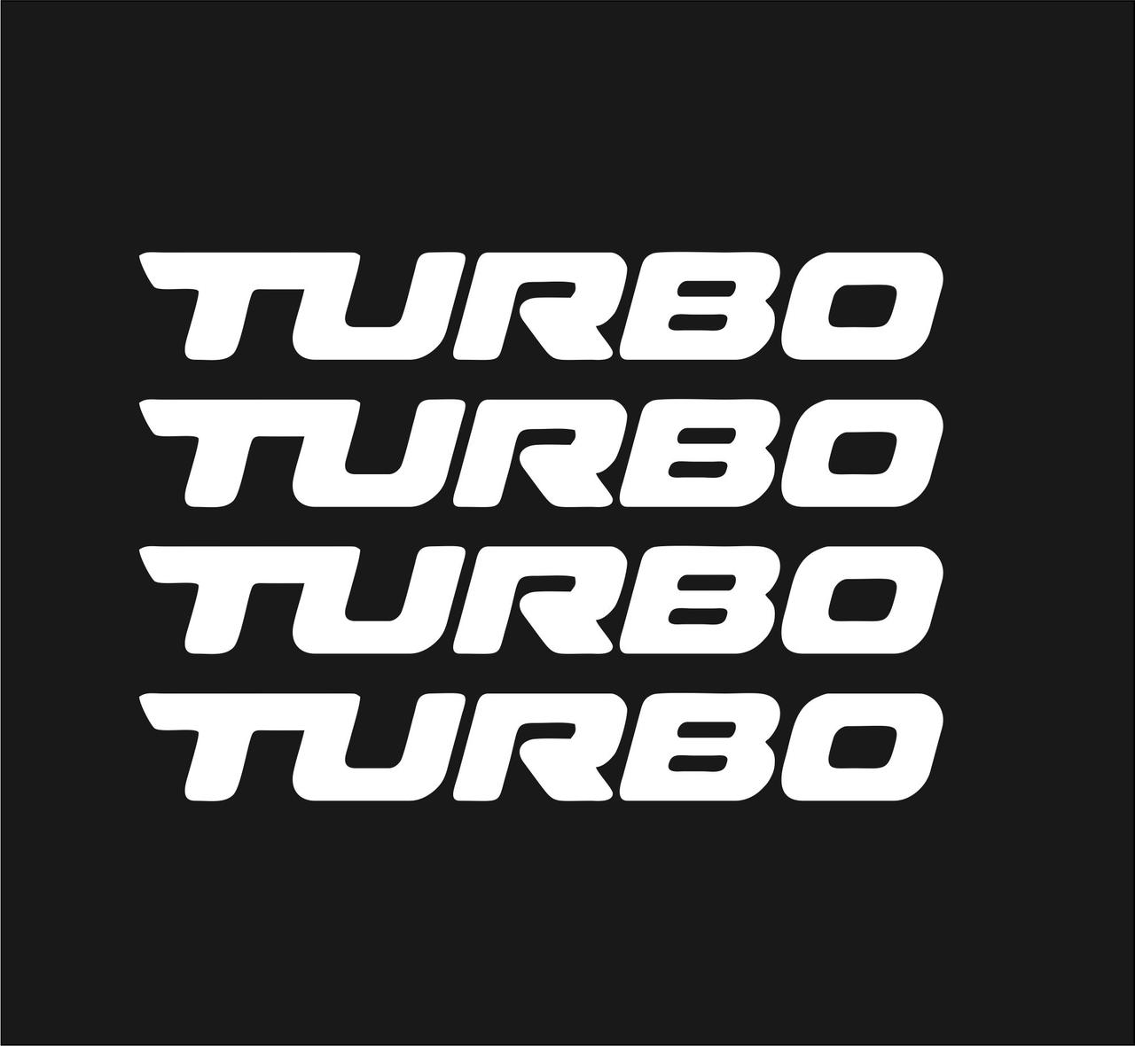 Наклейка на ручки Комплект наклейок TURBO - Білі (4 штуки)