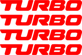 Наклейка на ручки Комплект наклейок TURBO - Червоні (4 штуки)