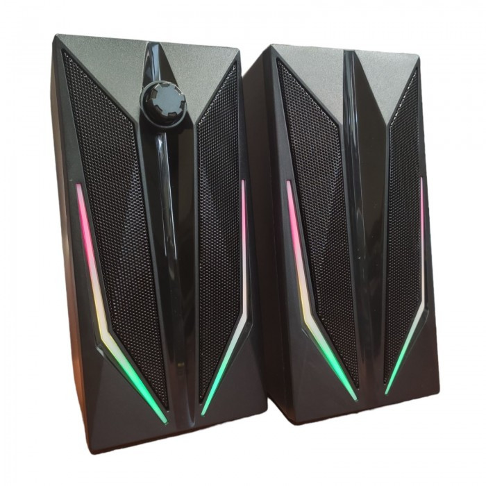 Комп'ютерні колонки акустика 2.0 USB Music D9 MJ-200 з RGB-підсвіткою, фото 1