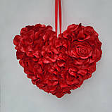 Червоне серце з пелюсток троянд - декор до дня святого Валентина 50, 60 см, фото 3