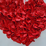 Червоне серце з пелюсток троянд - декор до дня святого Валентина 50, 60 см, фото 4