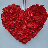 Червоне серце з пелюсток троянд - декор до дня святого Валентина 50, 60 см, фото 5