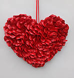 Червоне серце з пелюсток троянд - декор до дня святого Валентина 50, 60 см, фото 8