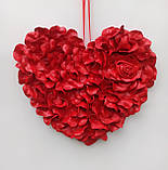 Червоне серце з пелюсток троянд - декор до дня святого Валентина 50, 60 см, фото 2