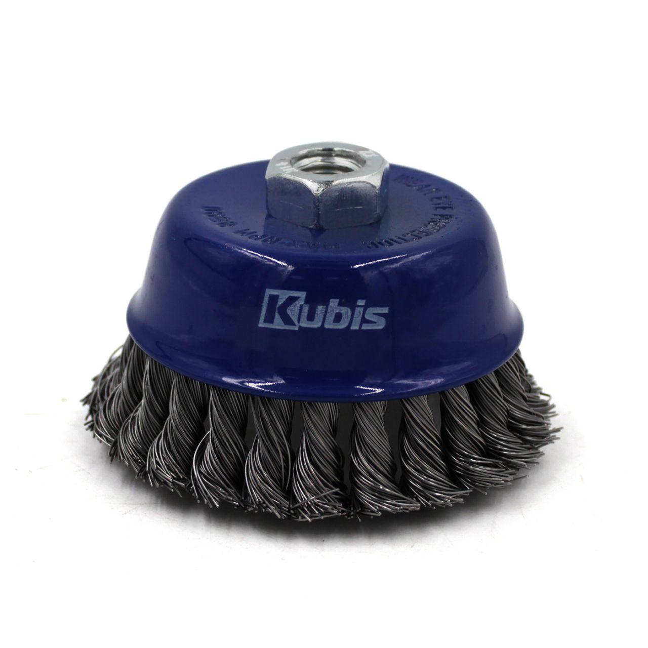 Щітка крацювання чашкова для УШМ 85мм Kubis сталевий джгутований дріт (07-06-2085)