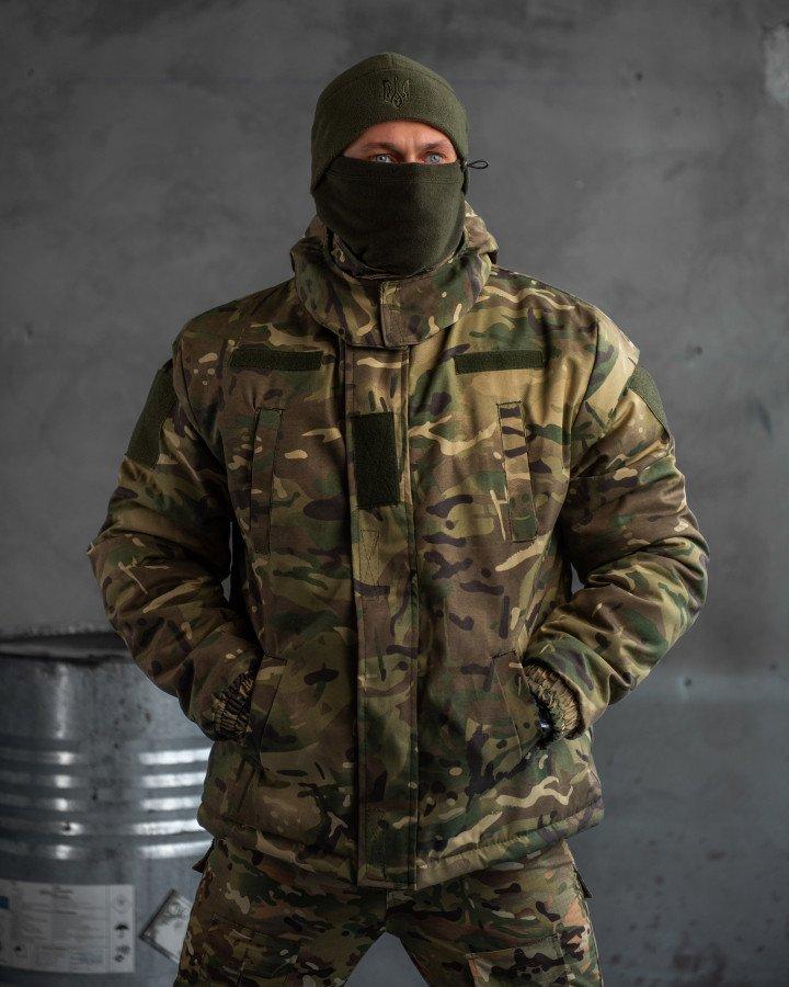Тактическая куртка мультикам, военный бушлат водонепроницаемый с капюшоном на флисовой подкладке - фото 9 - id-p2069355393