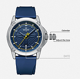 Металевий чоловічий класичний годинник naviforce з каучуковим ремінцем, фото 3