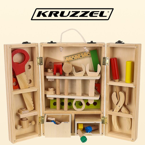 Дитяча іграшка ящик + дитячий набір дерев'яних інструментів