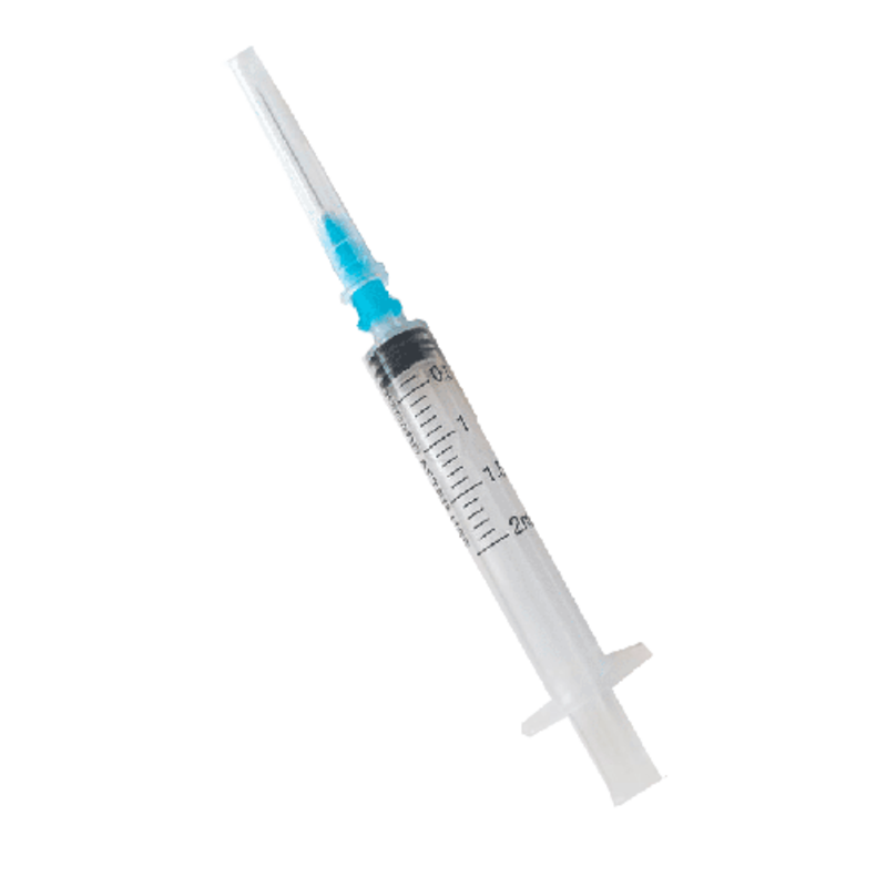 Шприц 3-х компонентний одноразовий стерильний 2 мл з голою Луер Локк, 23 G (0.6*25м) - Medicare