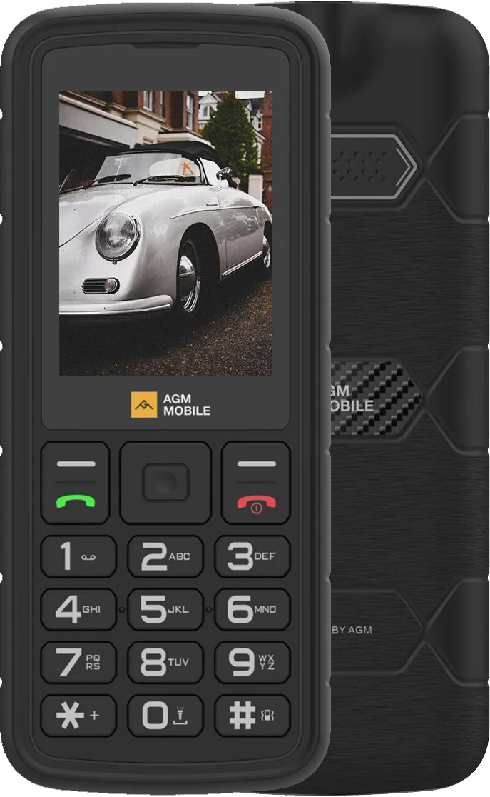 AGM M9 Black 4G, IP68/IP69K, 2 SIM, FM, Гучний динамік 108 дБ, 1000 mAh, Дисплей 2.4", Протиударний телефон, фото 1