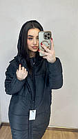 Жіноча зимова куртка-пальто з капюшоном, фото 4