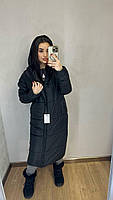 Жіноча зимова куртка-пальто з капюшоном, фото 5