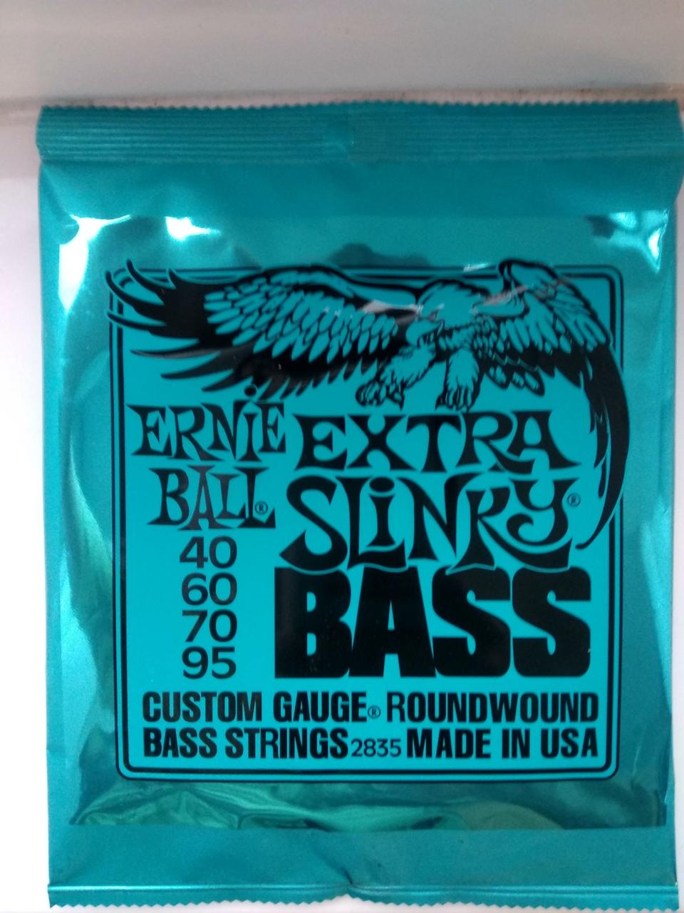 Струни для 4-х струнної Бас-гітари Ernie Ball 2835 Extra Slinky Nickel Wound 4-String Bass 40/95