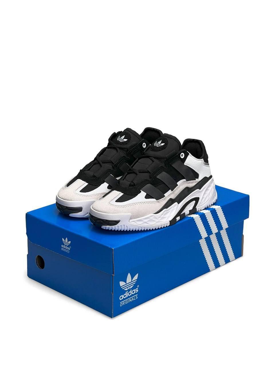 Жіночі кросівки Adidas Niteball White Grey Black W (Білі) Взуття Адідас Найтбол шкіра замш демісезон, фото 1