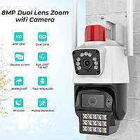 WIFI IP камера уличная поворотная BESDER P12Q 8Мп, 2 независимых объектива SCC