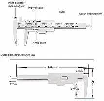 Пластиковий штангенциркуль 80мм mini, фото 5