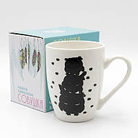 Чашка хамелеон 360 мл Трое сов, универсальная кружка с рисунком совы, чашка для чая/кофе белая на подарок