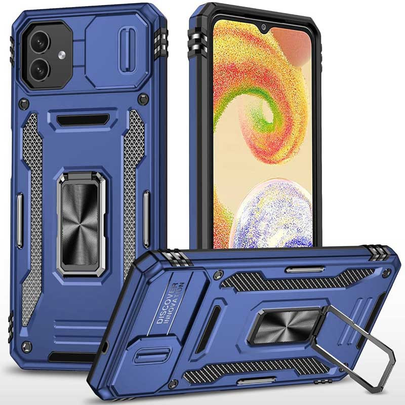 Протиударний чохол Camshield Army Ring для Samsung Galaxy A06 | Броньований з кільцем-підставкою Синій / Navy, фото 1