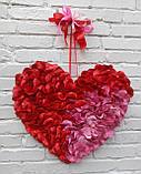 Червоне серце з пелюсток троянд - декор до дня Валентина, весілля, фото 5