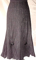 Тонкая летняя нарядная черная женская удлиненная юбка, размер 44-46, 46-48, 48-50
