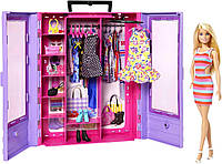 Шкаф-чемодан с одеждой и куклой Барби Barbie Fashionistas Ultimate Closet Portable Fashion Toy with Doll