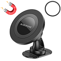 Магнітний тримач в машину для iPhone автомобільний magsafe тримач для айфона на панель торпеду Borofone