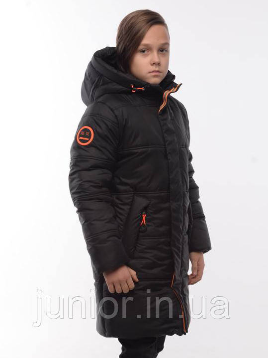 Підліткова зимова подовжена курточка на хлопця "НІК", фото 1