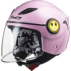 МОТОШОЛОМ ДИТЯЧИЙ ВІДКРИТИЙ LS2 OF602 FUNNY SOLID КОЛІР GLOSS PINK