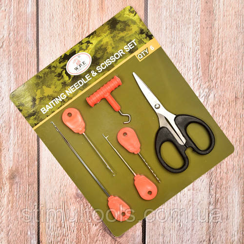 Набір карп'ятника 5+1 Coonor (голо для насадки, голка для пва-стиків, свердло, інструмент для вузлів, ножиці), фото 1