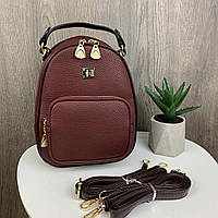 Дитячий якісний рюкзак-сумка-трансформер, сумочка мінірюкзак для дівчаток червоний Бордовий