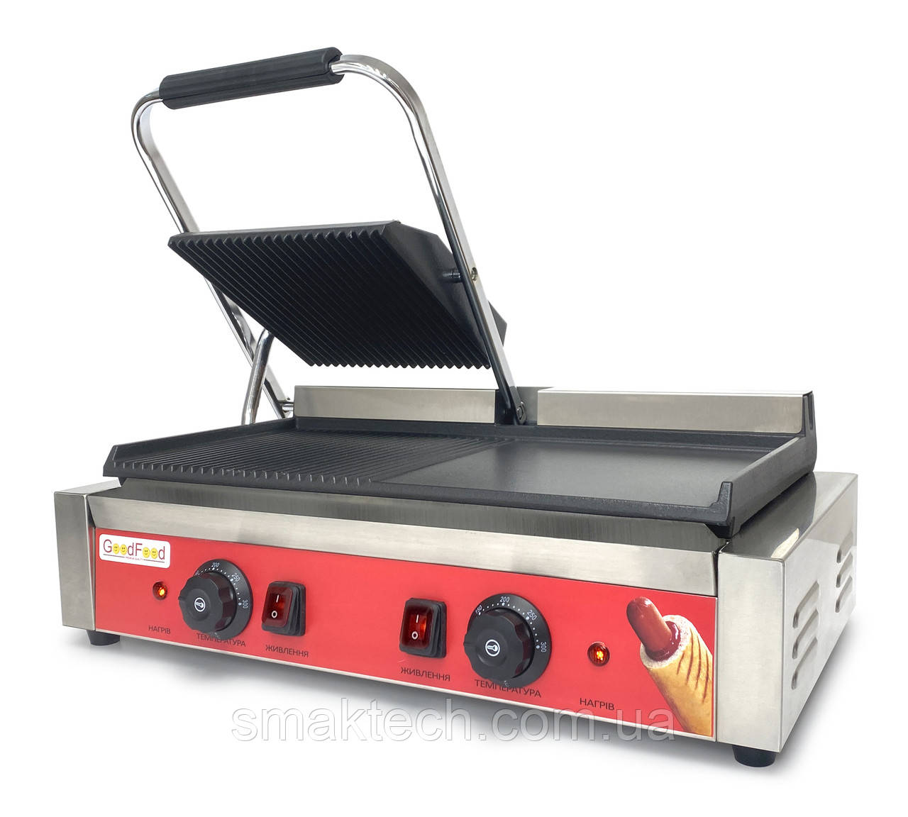 Гриль контактний із поверхнею для смаження GoodFood ECG201RF, фото 1
