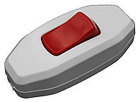 Выключатель на бра DE-PA 6A 250V Белый с красной кнопкой