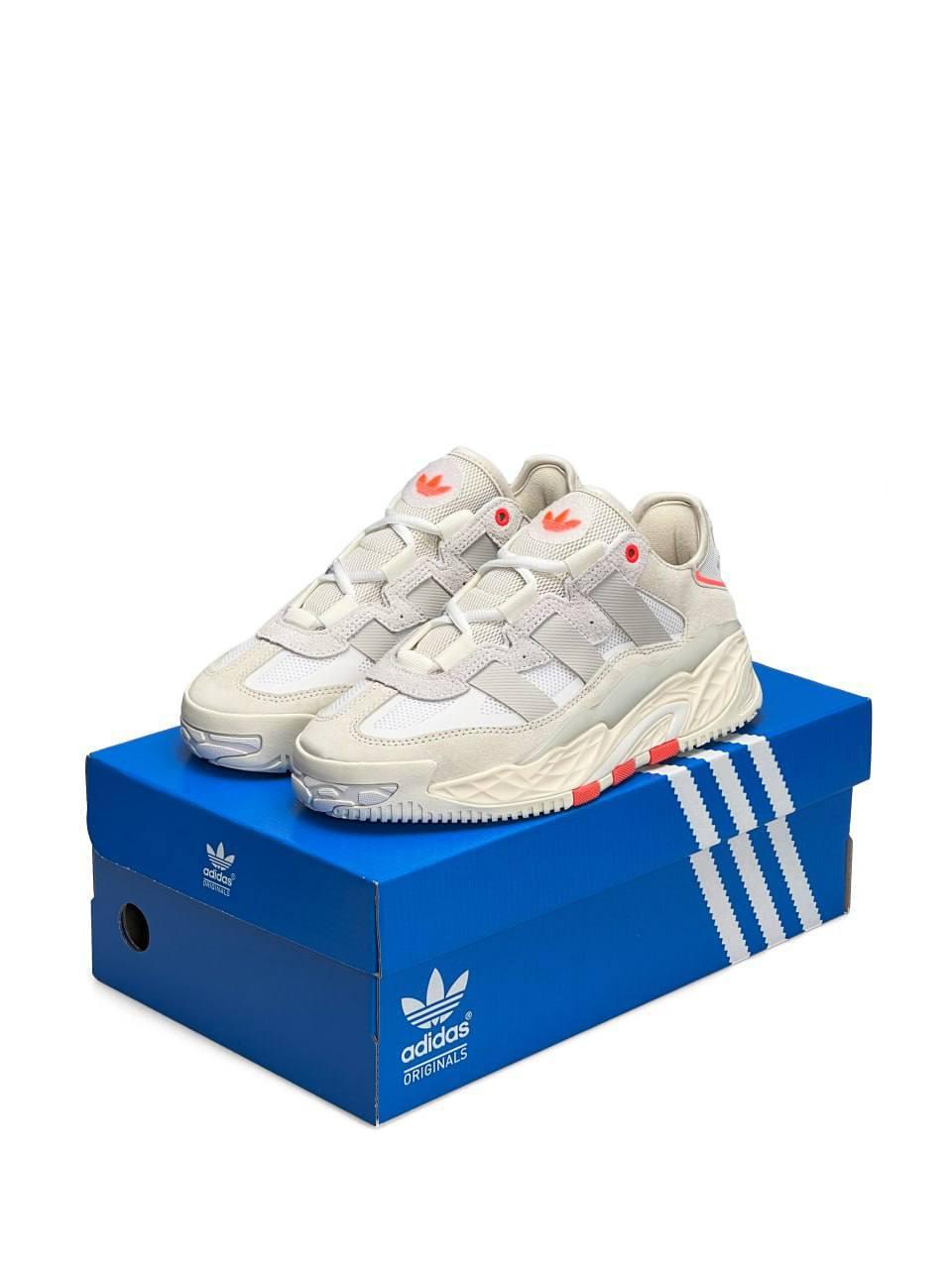 Жіночі кросівки Adidas Niteball Beige Orange W (Білі) Взуття Адідас Найтбол шкіра замш демісезон, фото 1