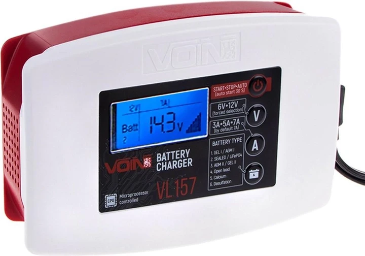 Зарядний пристрій автомобільного акумулятора 7 А — 6-12 VOIN VL-157, фото 1