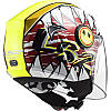МОТОШОЛОМ ДИТЯЧИЙ ВІДКРИТИЙ LS2 OF602 FUNNY CRUNCH КОЛІР GLOSS WHITE H-V YELLOW, фото 2