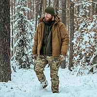 Зимняя тактическая куртка на флисе Helikon-Tex Level7 Climashield Apex 100g Coyote,мужская теплая куртка койот