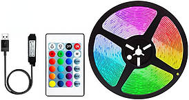 Світлодіодна стрічка 5 метрів RGB з дистанційним керуванням і застосунком APP