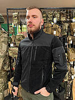 Тактическая флисовая кофта Safari Tactical с Softshell вставками (Черный) S