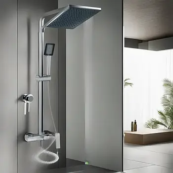 Душова стійка зі змішувачем Qtap Capricorn 53103KNC душова система з тропічним душем