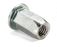 Гайка клепальна шестигранна головка плоска оцинкована