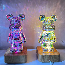 3D нічник Ведмедик світильник Bearbrick, фото 4