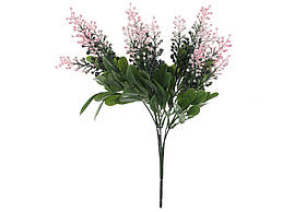 Штучна гілка пшеничний квіт рожевий, матеріал - пластик, 37см