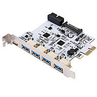 Карта расширения PCI-E USB 3,0 и Type C контроллер PCI Express на USB 3,0 4 порт + 1 Порт USB 3,1,