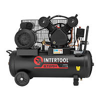 Компрессор INTERTOOL PT-0016, 50 л, 3 кВт, 220 В, 10 атм, 500 л/мин, 2 цилиндра