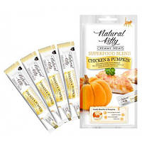 Natural Kitty Creamy Treats — крем-сніки Натурал Кітті з куркою і гарбузом для кішок 4*12г