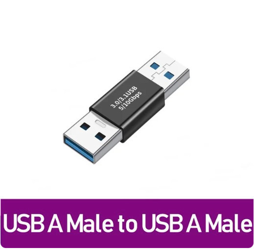 Перехідник-адаптер USB 3.0 (тато) — USB 3.0 (тато)