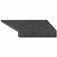 Угловой Г-образный элемент бортовой плитки Aquaviva Stellar Dark Grey, 600x345x50(20) мм (правый/45°)